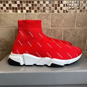 Balenciaga Men’s All Over Logo Speed Sneaker